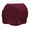 Chanel Mini Souplissimo Classic Flap 26B Burgundy Suede Gold tone Hardware detail