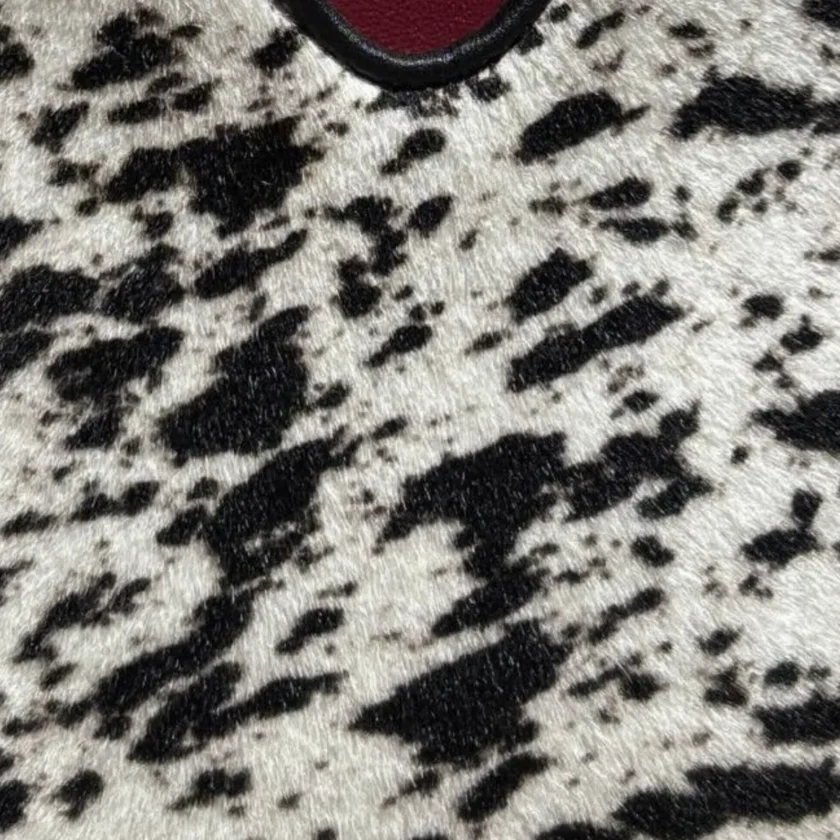 Chanel Pony Hair White Black Printed Small Shopping Tote Bag detail