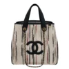 Chanel Small Shopping Tote Bag Beige Canvas Gold tone hardware