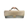 Chanel Top Handle Long Clutch With Chain Dark Khaki Lizard Embossed Calfskin
