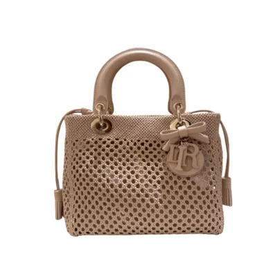 Christian Dior Medium Lady Dior Bag Rose Lingerie Woven Calfskin