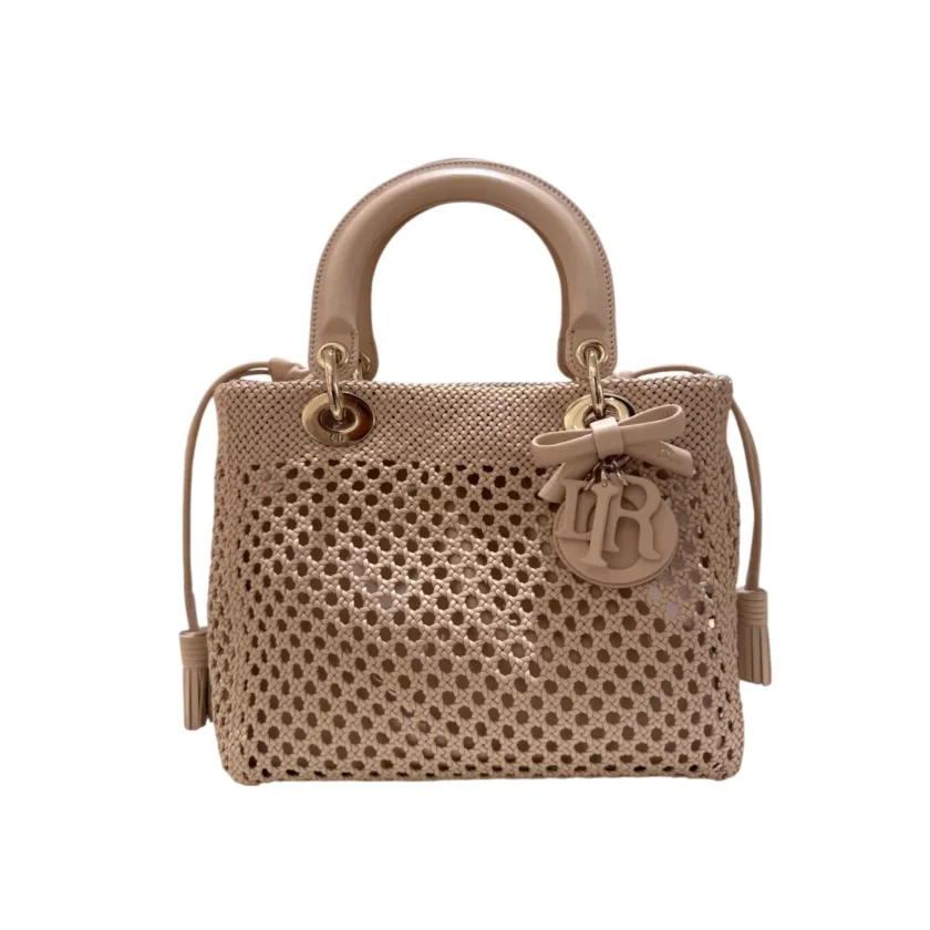 Christian Dior Medium Lady Dior Bag Rose Lingerie Woven Calfskin