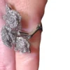 Christian Dior Rose Bagatelle Diamond 18k White Gold Ring 2 Flower Motifs