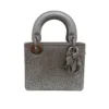 Dior Mini Lady Dior Grey Strass Rhinestones Calfskin and strass bow charm
