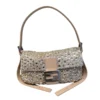 Fendi Baguette 26424 Beige Small embellished cabochon crystals shoulder bag