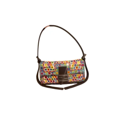 Fendi Baguette 26424 Multicolour Re-Edition Mirrors Glitter Embroidery Shoulder bag