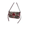 Fendi Baguette 26424 Re Edition Black Red Raffia bead Embroidery Shoulder bag