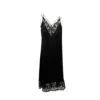 Fendi Black Silk Slip Lace Trimmed Dress