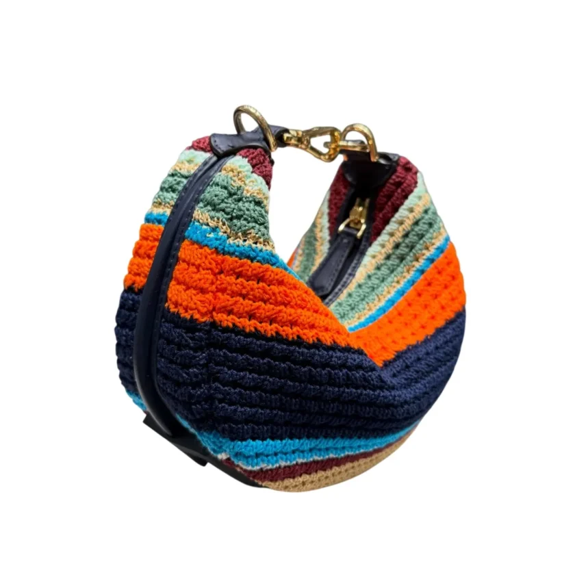 Fendi Mini Fendigraphy Multicolour Crochet raffia like Bag