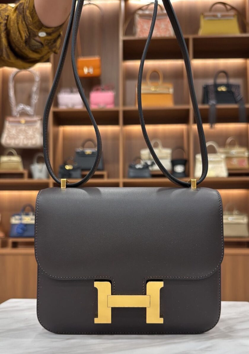 Hermes Constance 18 Mini Ebene Evercolor Gold Hardware front