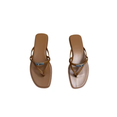 Hermes Miss Sandals Brown Calfskin Leather Palladium Hardware