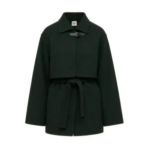 Hermes Trench Modular Cashmere Vert Anglais Belted Coat