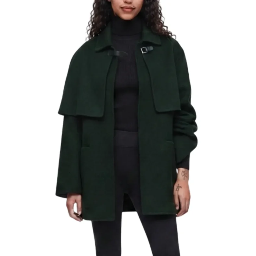 Hermes Trench Modular Cashmere Wool Belted Coat Vert Anglais