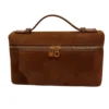 Loro Piana Extra Pocket L19 Velvet Cocoa Calfskin Pouch Sun Hardware
