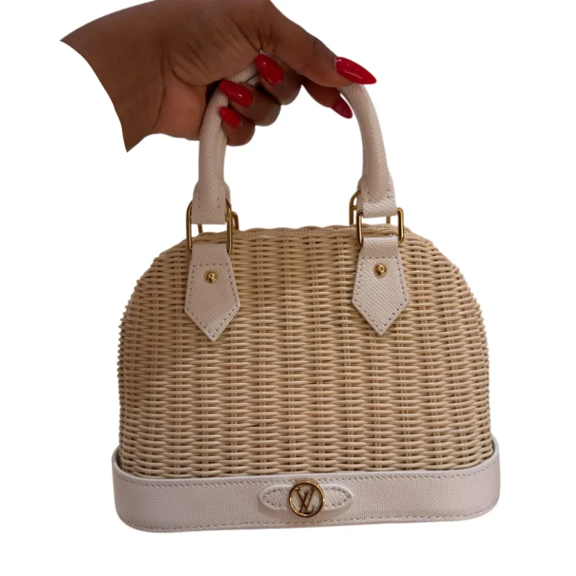 Louis Vuitton Alma BB Wicker Off White Karung Leather Bag