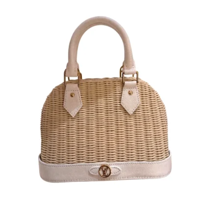 Louis Vuitton Alma BB Wicker White Karung Leather Bag