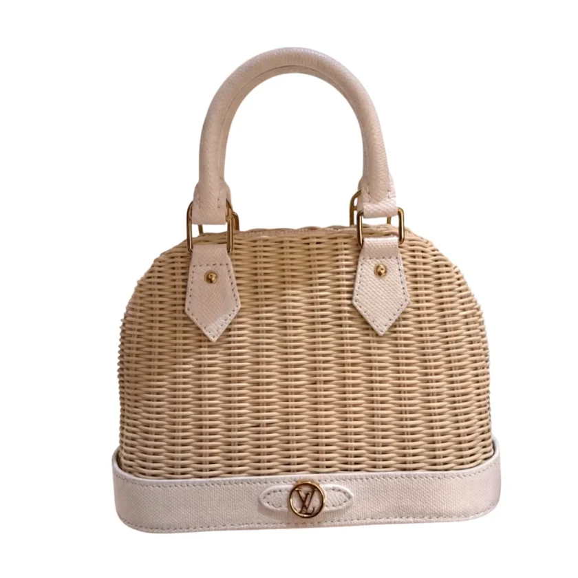 Louis Vuitton Alma BB Wicker White Karung Leather Bag