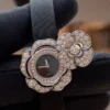 New Chanel Camelia Secret Watch 15mm Diamond 18k White Gold ref J11460