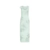 Oscar De La Renta Hibiscus Embroidered Knit Saltwater Green Pencil Dress