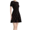 Oscar De La Renta Navy Brown Argyle Knit Short Dress worn