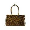 Prada Bonnie Large Leopard Print Neutral Pony Hair Top Handle Bag back