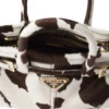 Prada Bonnie Mini Cow Print Pony Hair Top Handle Bag interior
