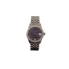 Rolex Datejust 31mm Watch Aubergine Dial Oystersteel White gold diamonds bezel