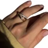 Small Model Cartier Trinity Half Paved Diamond Ring