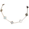 Van Cleef and Arpels Vintage Alhambra 10 motifs Necklace Mother of Pearls 18k yellow gold