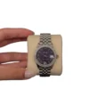Women's Rolex Datejust 31mm Watch Aubergine Dial Oystersteel White gold diamonds bezel