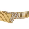 Bvlgari Tubogas Asymmetric Necklace Gold and Pavé Diamonds