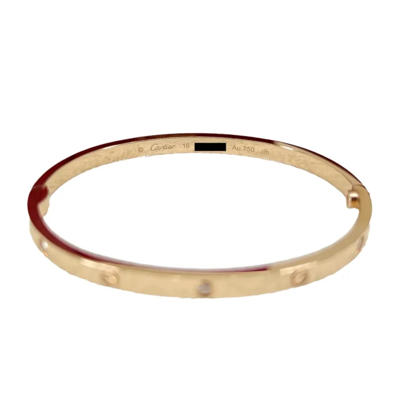 Cartier Love Bracelet 6 Diamonds and 18k Yellow Gold Size 16 bangle