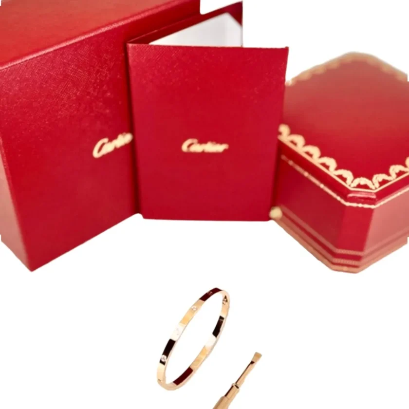 Cartier Love Bracelet 6 Diamonds and 18k Yellow Gold Size 16 boxed
