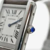 Cartier Tank Solo Stainless Steel Watch Alligator Leather Strap close up