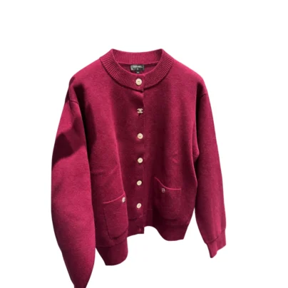 Chanel 2026 Burgundy Knit Cardigan