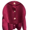 Chanel 2026 Burgundy Knit Cardigan closeup