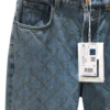Chanel 26b Blue Denim Jeans with Diamond Quilted Pattern closeup