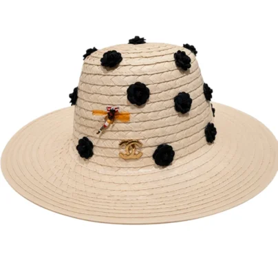 Chanel Coco Beach Straw Hat Beige cotton and mixed fibers