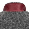 Chanel Fall Winter 2026 Jacket Grey Wool Cotton Mixed Fibres red leather collar