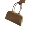 Chanel Large Bowling Bag 26s Dark Beige Suede Gold Hardware back