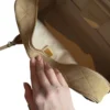 Chanel Large Bowling Bag 26s Dark Beige Suede Gold Hardware interior