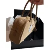 Chanel Large Bowling Bag 26s Dark Beige Suede Gold Hardware side