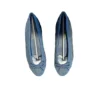 Chanel Light Blue Denim Quilted Cap Toe CC Ballerina Flats
