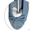 Chanel Light Blue Denim Quilted Cap Toe CC Ballerina Flats closeup