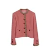 Chanel Lurex Wool Tweed Jacket Sherbet Pink FW2026