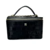 Chanel Top Handle Vanity With Chain Black Croc embossed Calfskin Leather Gold Hardware