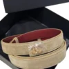 FW26 Chanel Leather Belt Dark Beige Suede Calfskin and Gold Metal
