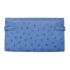 Hermes Kelly To Go Classic Long Wallet Blue Ostrich Leather Palladium Hardware back