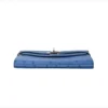Hermes Kelly To Go Classic Long Wallet Blue Ostrich Leather Palladium Hardware bottom