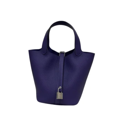 Hermes Picotin 18 Purple Taurillon Clemence leather Palladium Hardware